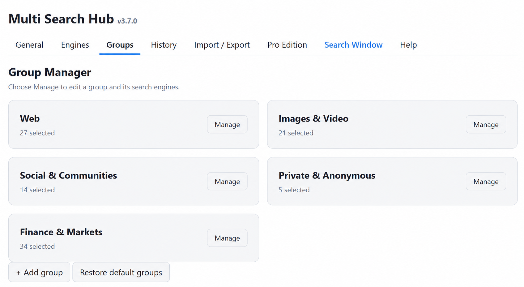Group Manager overview.