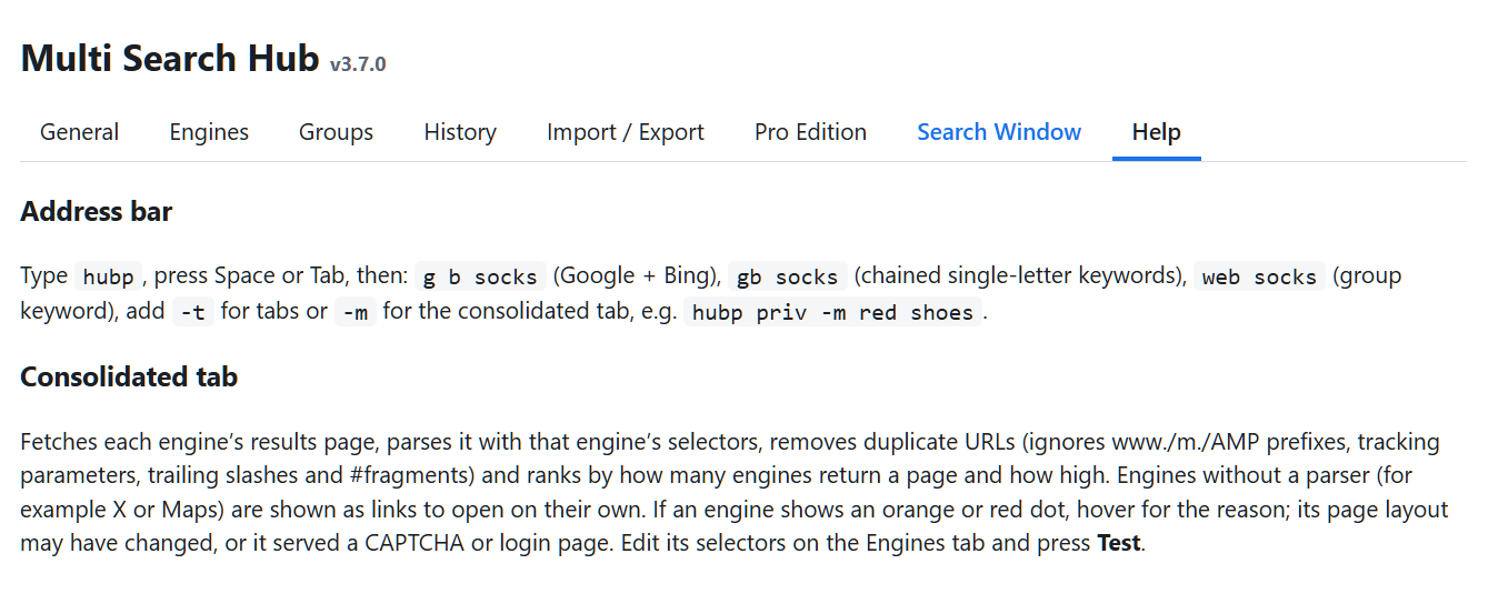 Current Help tab.